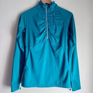 Athleta Alacrity Half Zip Pullover Teal Blue Athletic Workout Shirt Size Small